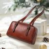 image:imageLeather Shoulder Bag Genuine Leather Purses for Women Trendy HandbagsVintage Hobo Clutch Bags for Work Travel Daily UseBrown