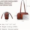 image:imageLeather Shoulder Bag Genuine Leather Purses for Women Trendy HandbagsVintage Hobo Clutch Bags for Work Travel Daily UseBrown