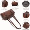 image:imageLeather Shoulder Bag Genuine Leather Purses for Women Trendy HandbagsVintage Hobo Clutch Bags for Work Travel Daily UseCoffee
