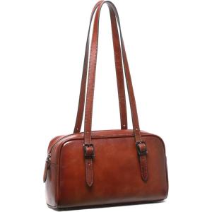 image:imageLeather Shoulder Bag Genuine Leather Purses for Women Trendy HandbagsVintage Hobo Clutch Bags for Work Travel Daily UseBrown