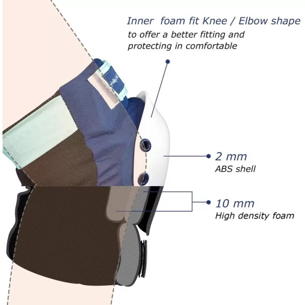 Dark Lightning Adult/Youth/Junior Knee Pads Elbow Pads Wrist Guards 3 in 1 Protective Gear, for Skateboard,Roller Skate,Inline,Cycling,MTB Bike,Scooter