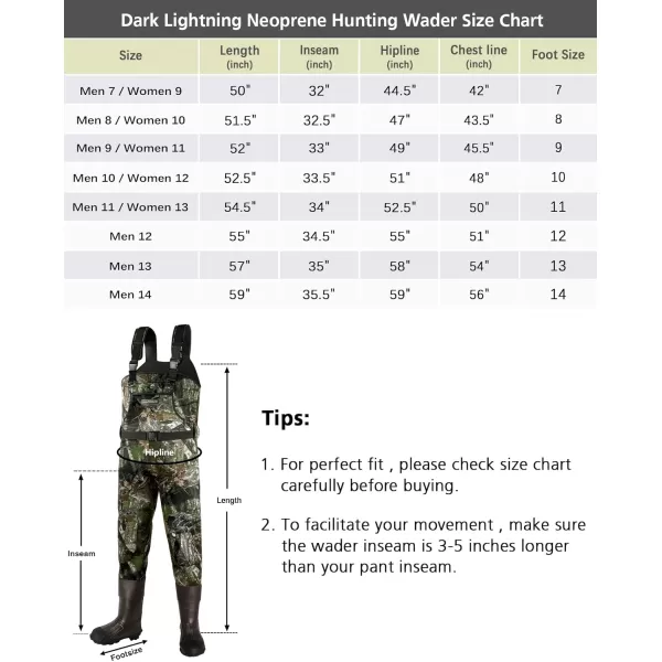 Dark Lightning Neoprene Chest Waders for Men Duck Hunting, Neoprene Waders for Men/Women with Boots, High Chest Camo Wader