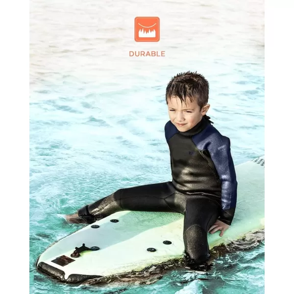 Dark Lightning Shorty Wetsuits for Kids Boys and Girls, 2MM Neoprene Thermal Swimsuit, Toddler/Junior/Youth Wet Suits