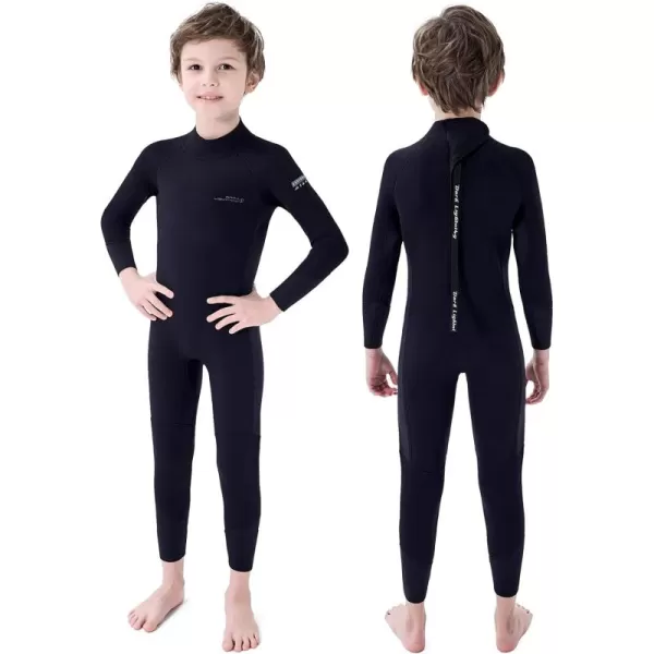 Dark Lightning Shorty Wetsuits for Kids Boys and Girls, 2MM Neoprene Thermal Swimsuit, Toddler/Junior/Youth Wet Suits