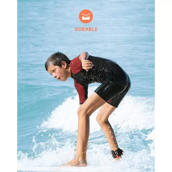 Dark Lightning Shorty Wetsuits for Kids Boys and Girls, 2MM Neoprene Thermal Swimsuit, Toddler/Junior/Youth Wet Suits