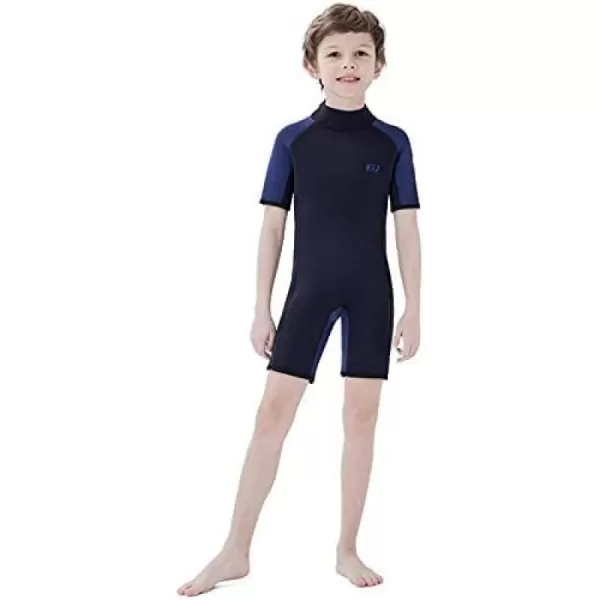 Dark Lightning Shorty Wetsuits for Kids Boys and Girls, 2MM Neoprene Thermal Swimsuit, Toddler/Junior/Youth Wet Suits