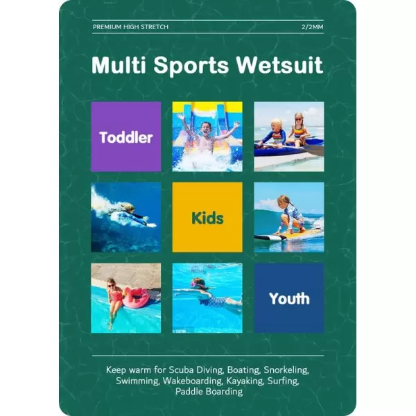 Dark Lightning Shorty Wetsuits for Kids Boys and Girls, 2MM Neoprene Thermal Swimsuit, Toddler/Junior/Youth Wet Suits