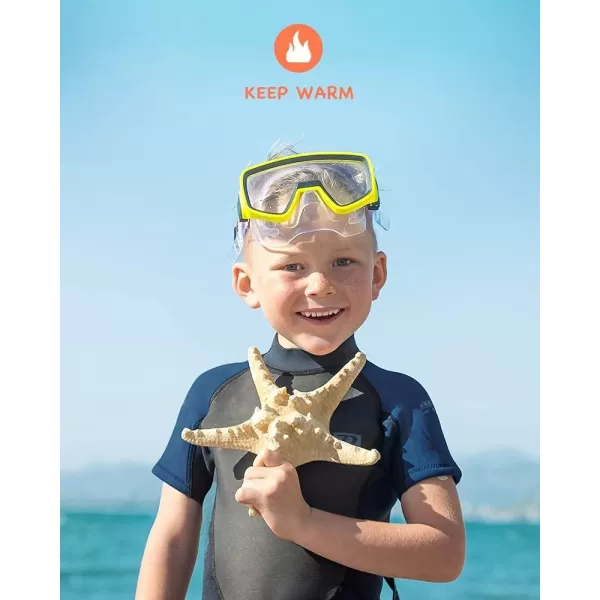 Dark Lightning Shorty Wetsuits for Kids Boys and Girls, 2MM Neoprene Thermal Swimsuit, Toddler/Junior/Youth Wet Suits