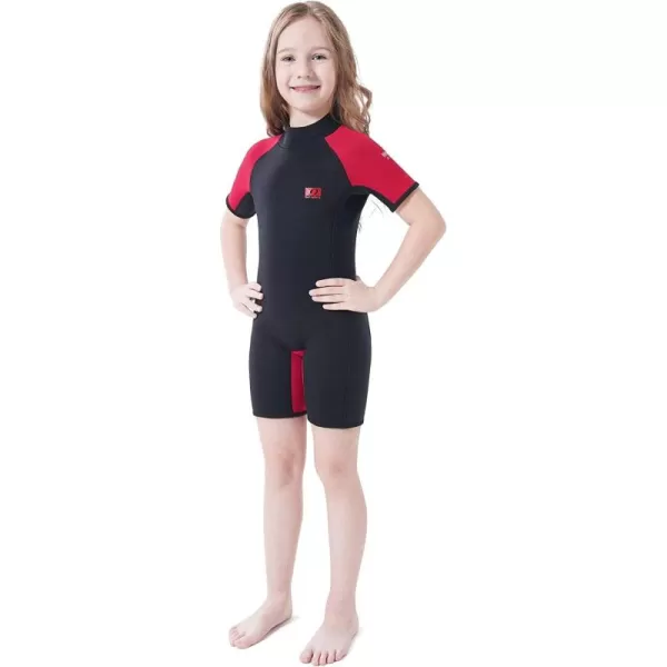 Dark Lightning Shorty Wetsuits for Kids Boys and Girls, 2MM Neoprene Thermal Swimsuit, Toddler/Junior/Youth Wet Suits