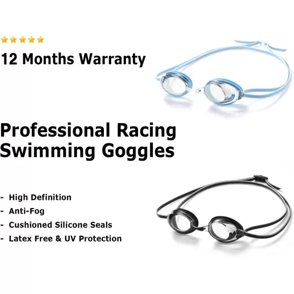 DarkLightning Swimming Goggles for Women and Men Anti Fog Swim Goggles for Adults and kids 6-14