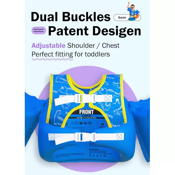 Toddler Floaties, Swim Vest for Boys and Girls Age 2-6 Years Old, 30-50 Pounds Children Water Wings Arm Floaties in Puddle/Sea/Pool/Beach