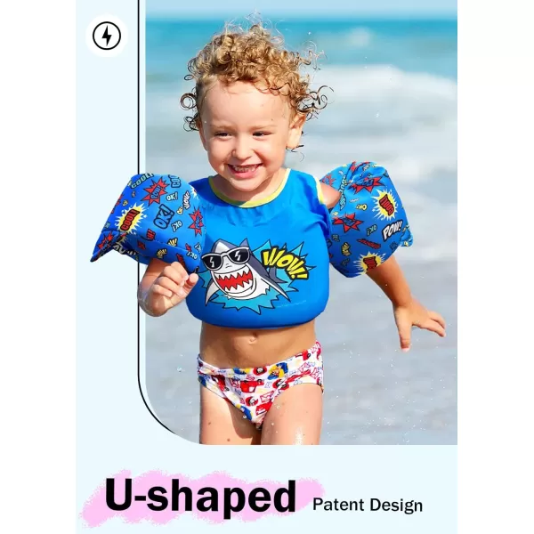 Toddler Floaties, Swim Vest for Boys and Girls Age 2-6 Years Old, 30-50 Pounds Children Water Wings Arm Floaties in Puddle/Sea/Pool/Beach