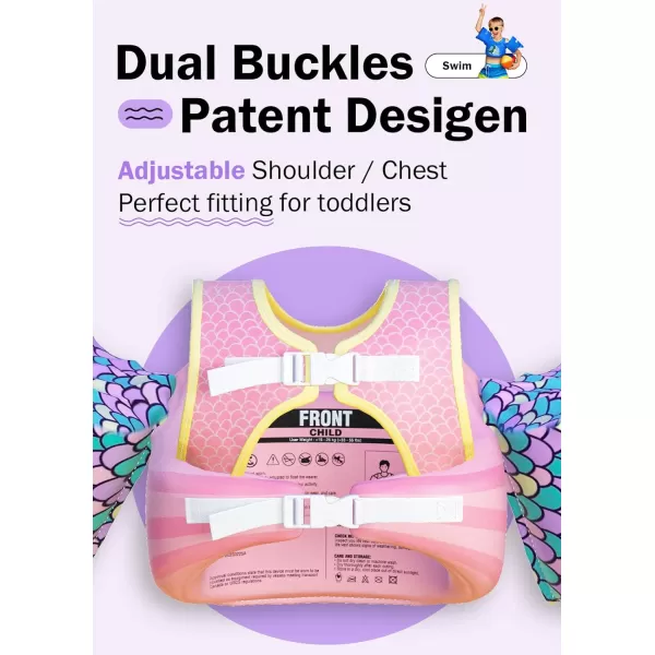 Toddler Floaties, Swim Vest for Boys and Girls Age 2-6 Years Old, 30-50 Pounds Children Water Wings Arm Floaties in Puddle/Sea/Pool/Beach