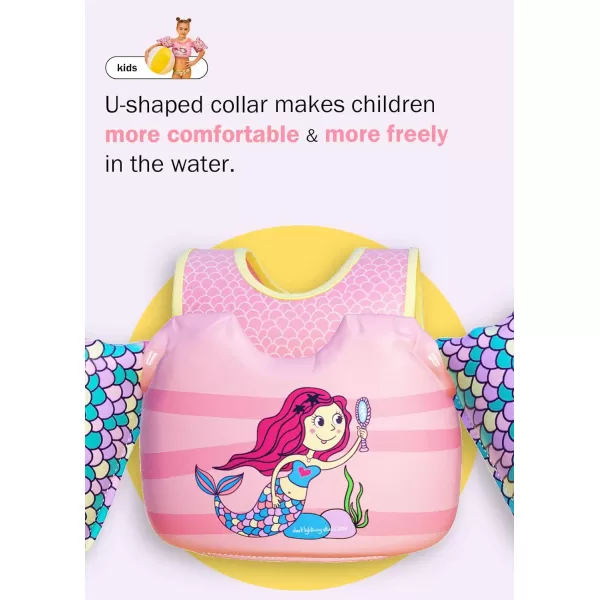 Toddler Floaties, Swim Vest for Boys and Girls Age 2-6 Years Old, 30-50 Pounds Children Water Wings Arm Floaties in Puddle/Sea/Pool/Beach
