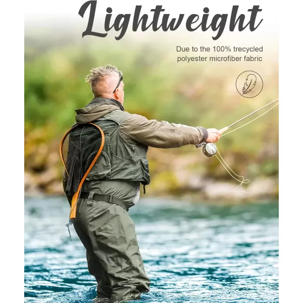 imageDark Lightning Breathable Insulated Chest Waders Perfect for 4 Seasons Fly Fishing Stocking Foot Waders for Men and WomenBreathable Basic