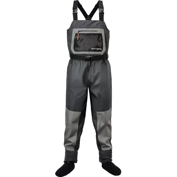imageDark Lightning Breathable Insulated Chest Waders Perfect for 4 Seasons Fly Fishing Stocking Foot Waders for Men and WomenBreathable Pro