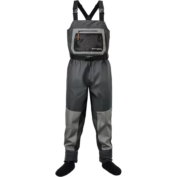imageDark Lightning Breathable Insulated Chest Waders Perfect for 4 Seasons Fly Fishing Stocking Foot Waders for Men and WomenBreathable Pro