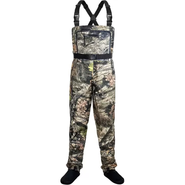 imageDark Lightning Breathable Insulated Chest Waders Perfect for 4 Seasons Fly Fishing Stocking Foot Waders for Men and WomenCamo