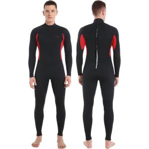 imageDark Lightning Wetsuits for Men and Women MensWomens Wet Suit for Cold Water 32mm Wetsuit for Diving Surfing Snorkeling Kayaking Water SportsMen  Red32mm