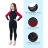 imageDark Lightning 32mm Kids Wetsuit for Boys and Girls Neoprene Thermal Swimsuit ToddlerJuniorYouth One Piece Wet Suits for Scuba DivingFullRed