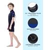 imageDark Lightning 32mm Kids Wetsuit for Boys and Girls Neoprene Thermal Swimsuit ToddlerJuniorYouth One Piece Wet Suits for Scuba DivingShortyNavy Blue