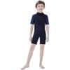 imageDark Lightning 32mm Kids Wetsuit for Boys and Girls Neoprene Thermal Swimsuit ToddlerJuniorYouth One Piece Wet Suits for Scuba DivingShortyNavy Blue