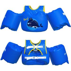 imageDark Lightning USCG Coast Guard Approved Toddler Swim Vest for Age 234567 Years Old Kids Life Jackets with Arm Floaties 3050 PoundsBaby Water Wings in SeaPoolPuddlePirate Whale