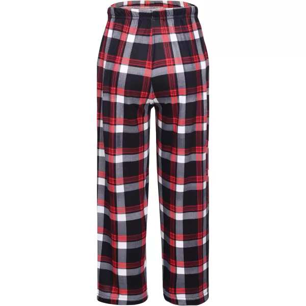 Ekouaer Boys Pajama Pants Long Sleep Pants Soft Elastic Waist Pajama Bottoms Plaid Lounge Pants with 2 Pockets 414 Years2 Pcsred Plaid and Black Plaid