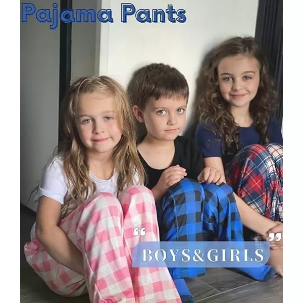 Ekouaer Boys Pajama Pants Long Sleep Pants Soft Elastic Waist Pajama Bottoms Plaid Lounge Pants with 2 Pockets 414 YearsOrange Plaid