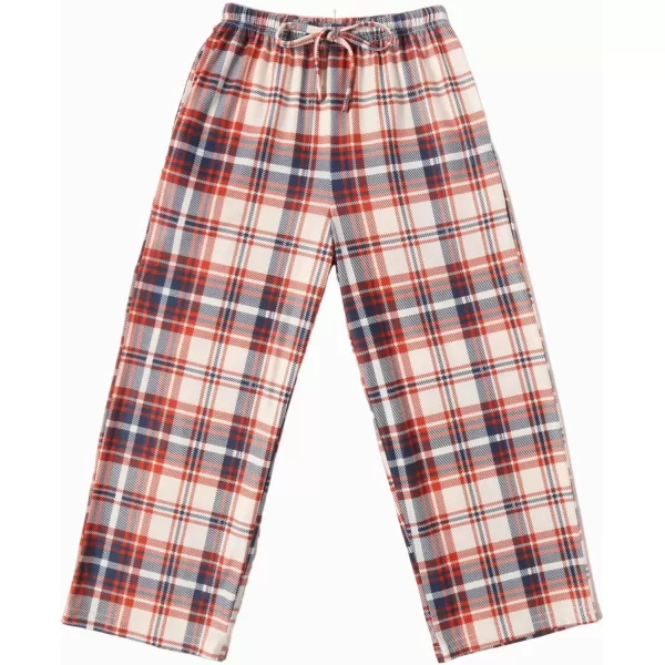 Ekouaer Boys Pajama Pants Long Sleep Pants Soft Elastic Waist Pajama Bottoms Plaid Lounge Pants with 2 Pockets 414 YearsOrange Plaid