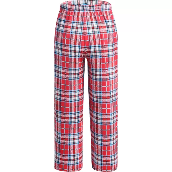 Ekouaer Boys Pajama Pants Long Sleep Pants Soft Elastic Waist Pajama Bottoms Plaid Lounge Pants with 2 Pockets 414 YearsRed Blue Plaid