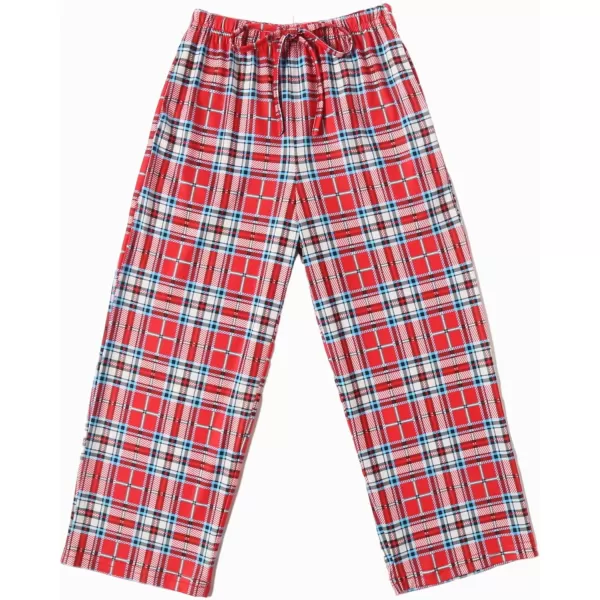 Ekouaer Boys Pajama Pants Long Sleep Pants Soft Elastic Waist Pajama Bottoms Plaid Lounge Pants with 2 Pockets 414 YearsRed Blue Plaid