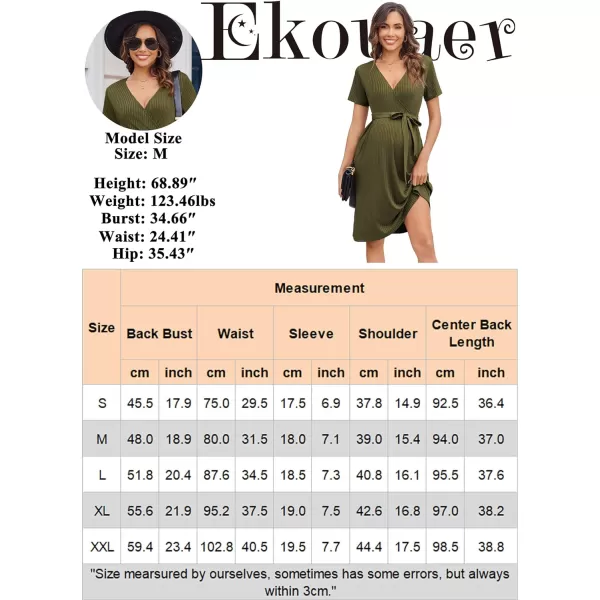 Ekouaer Women Short Sleeve Maternity Nursing Dress Casual V Neck Breastfeeding Loungewear Ribbed Knit Pregnancy Dresses SXXLBlue