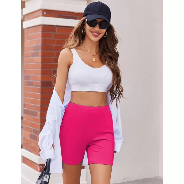 Ekouaer Womens Pajamas 2 Piece Lounge Sets Oversized V Neck TShirts Tops Biker Shorts Set Workout Reversible Tracksuit SXXLRose Red