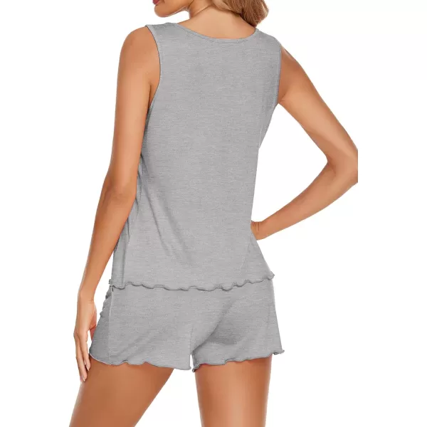 Ekouaer Womens Sleeveless Pajamas Set Casual Sleepwear Soft Pj Sets Tank Top and Shorts Loungewear for SummerLight Grey