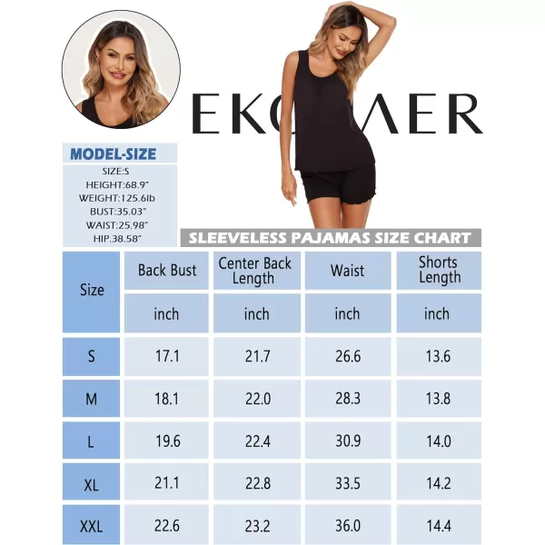 Ekouaer Womens Sleeveless Pajamas Set Casual Sleepwear Soft Pj Sets Tank Top and Shorts Loungewear for SummerPink
