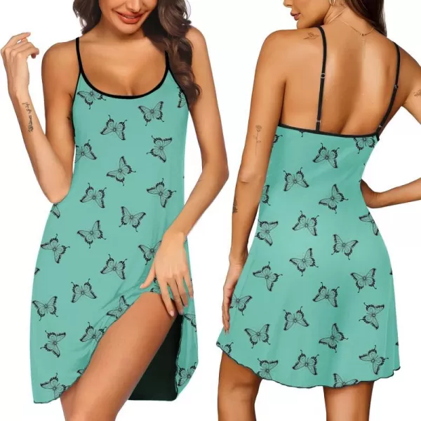 Green Butterfly Print