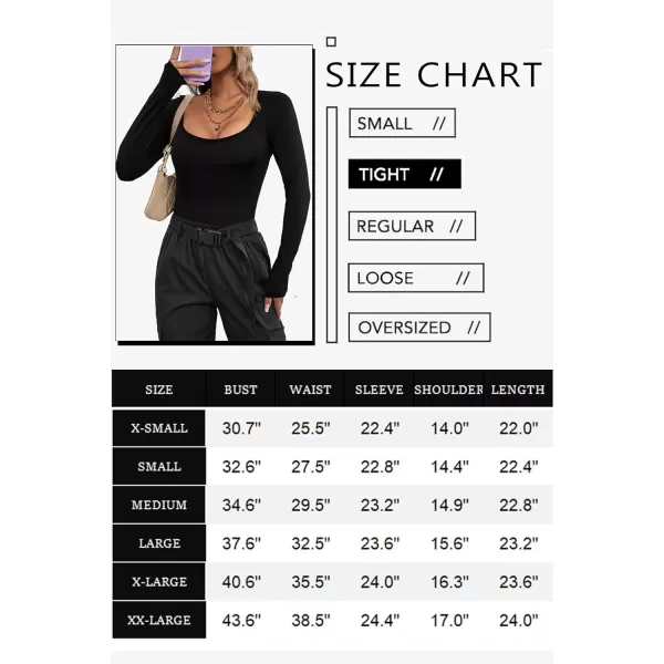 Ekouaer 2 Pack Womens Scoop Neck Tops Long Sleeve Slim Fit T Shirt Thermal Shirts Basic Tight Tee XSXXLBlackBlack