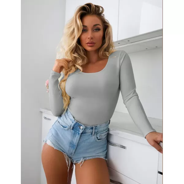Ekouaer 2 Pack Womens Scoop Neck Tops Long Sleeve Slim Fit T Shirt Thermal Shirts Basic Tight Tee XSXXLBlackLightgrey