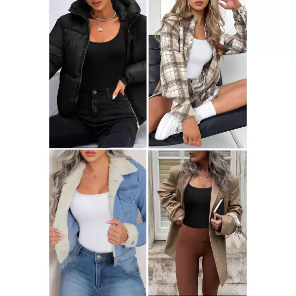 Ekouaer 2 Pack Womens Scoop Neck Tops Long Sleeve Slim Fit T Shirt Thermal Shirts Basic Tight Tee XSXXLWitheCoffee