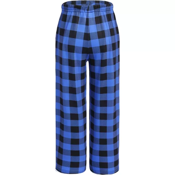 Ekouaer Boys Pajama Pants Long Sleep Pants Soft Elastic Waist Pajama Bottoms Plaid Lounge Pants with 2 Pockets 414 Years2 Pcsblue Plaid and White Plaid