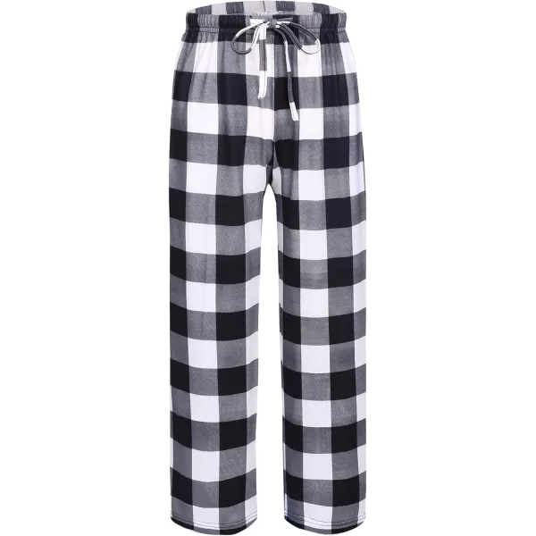 Ekouaer Boys Pajama Pants Long Sleep Pants Soft Elastic Waist Pajama Bottoms Plaid Lounge Pants with 2 Pockets 414 Years2 Pcsblue Plaid and White Plaid