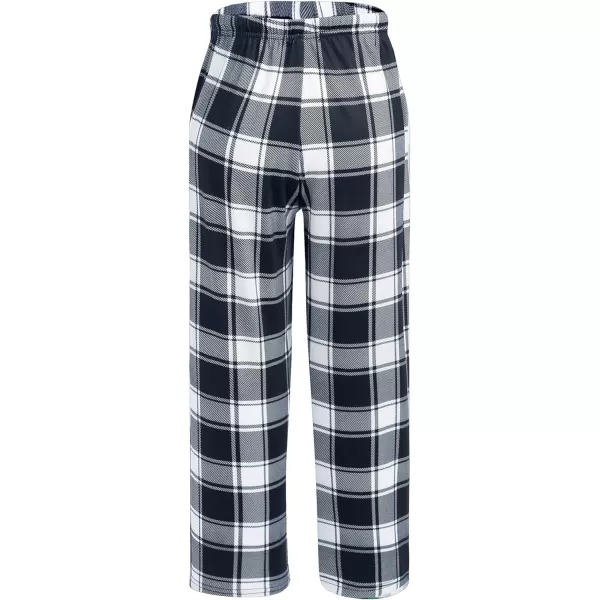 Ekouaer Boys Pajama Pants Long Sleep Pants Soft Elastic Waist Pajama Bottoms Plaid Lounge Pants with 2 Pockets 414 YearsAyarn Dyed Lattice16black