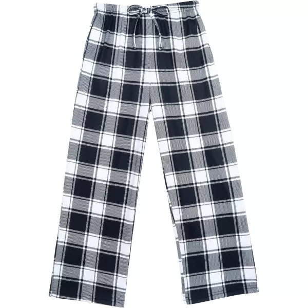 Ekouaer Boys Pajama Pants Long Sleep Pants Soft Elastic Waist Pajama Bottoms Plaid Lounge Pants with 2 Pockets 414 YearsAyarn Dyed Lattice16black