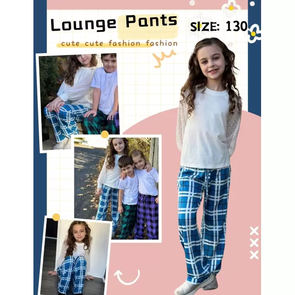 Ekouaer Boys Pajama Pants Long Sleep Pants Soft Elastic Waist Pajama Bottoms Plaid Lounge Pants with 2 Pockets 414 YearsDyarn Dyed Lattice1