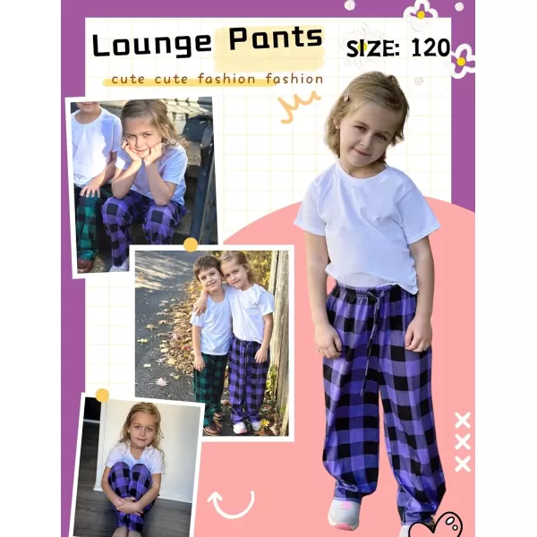 Ekouaer Boys Pajama Pants Long Sleep Pants Soft Elastic Waist Pajama Bottoms Plaid Lounge Pants with 2 Pockets 414 YearsPattern6