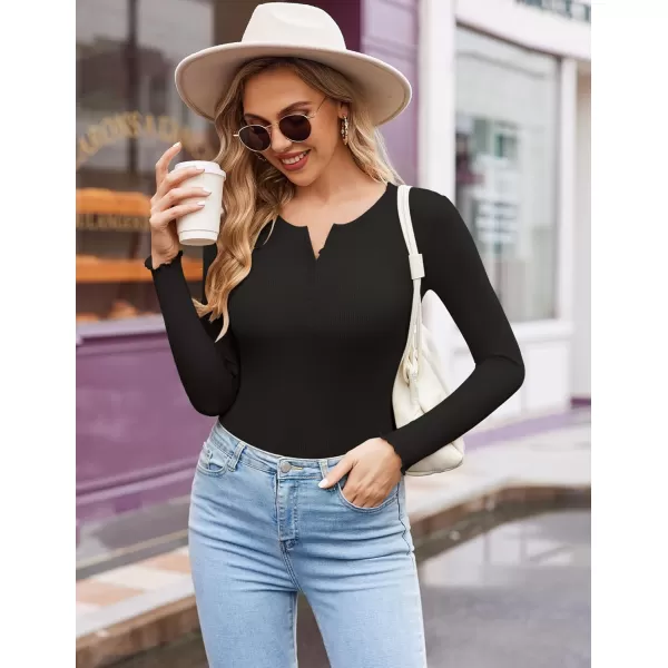 Ekouaer Womens Long Sleeve Shirts 3 Packs Henley Button Down Tops Ribbed Slim Fit Base Layer Soft Thermal TeeBlack  Pink  Light Gray 3pcs