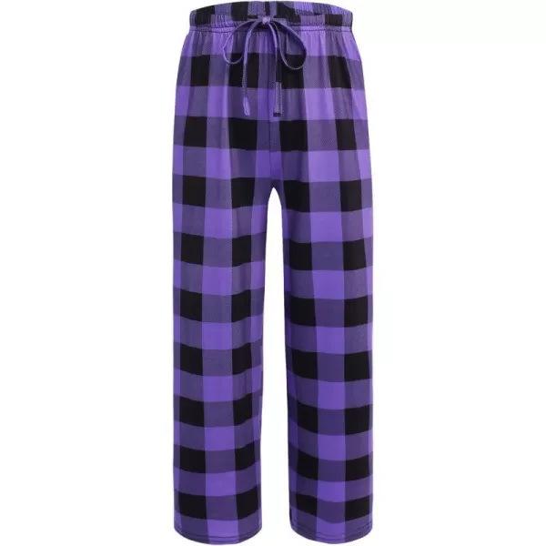 Ekouaer Boys Pajama Pants Long Sleep Pants Soft Elastic Waist Pajama Bottoms Plaid Lounge Pants with 2 Pockets 414 YearsPattern6