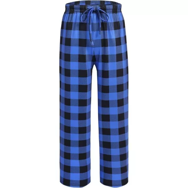 Ekouaer Boys Pajama Pants Long Sleep Pants Soft Elastic Waist Pajama Bottoms Plaid Lounge Pants with 2 Pockets 414 YearsYarn Dyed Lattice13