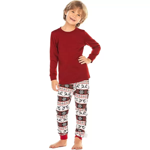Ekouaer Christmas Pajamas Matching Family Pj Set Long Sleeve Tops and Plaid Pants for Sleepwear Soft Loungewear PjsMen Red Deer